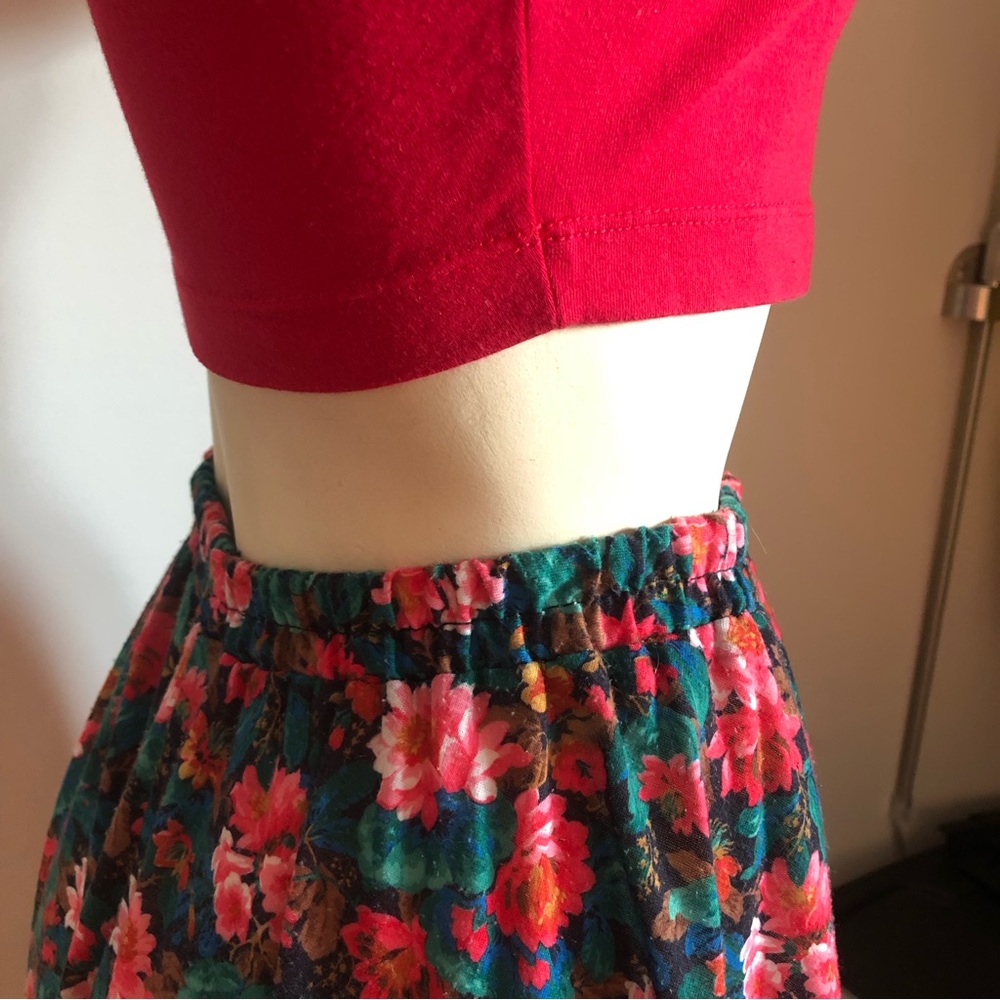 Faded 90s knit floral skirt elastic waist pilled distressed cool! - Picture 4 of 7